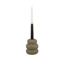 Present Time Candle Holder Speckles Rings Cement